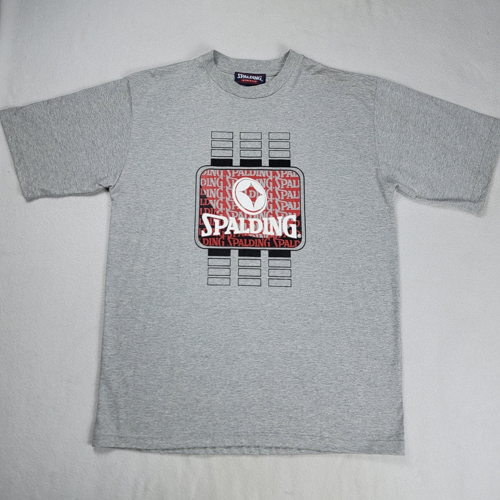 Vintage Spalding T-Shirt Men's Size XL Gray Short Sleeve Single Stitched